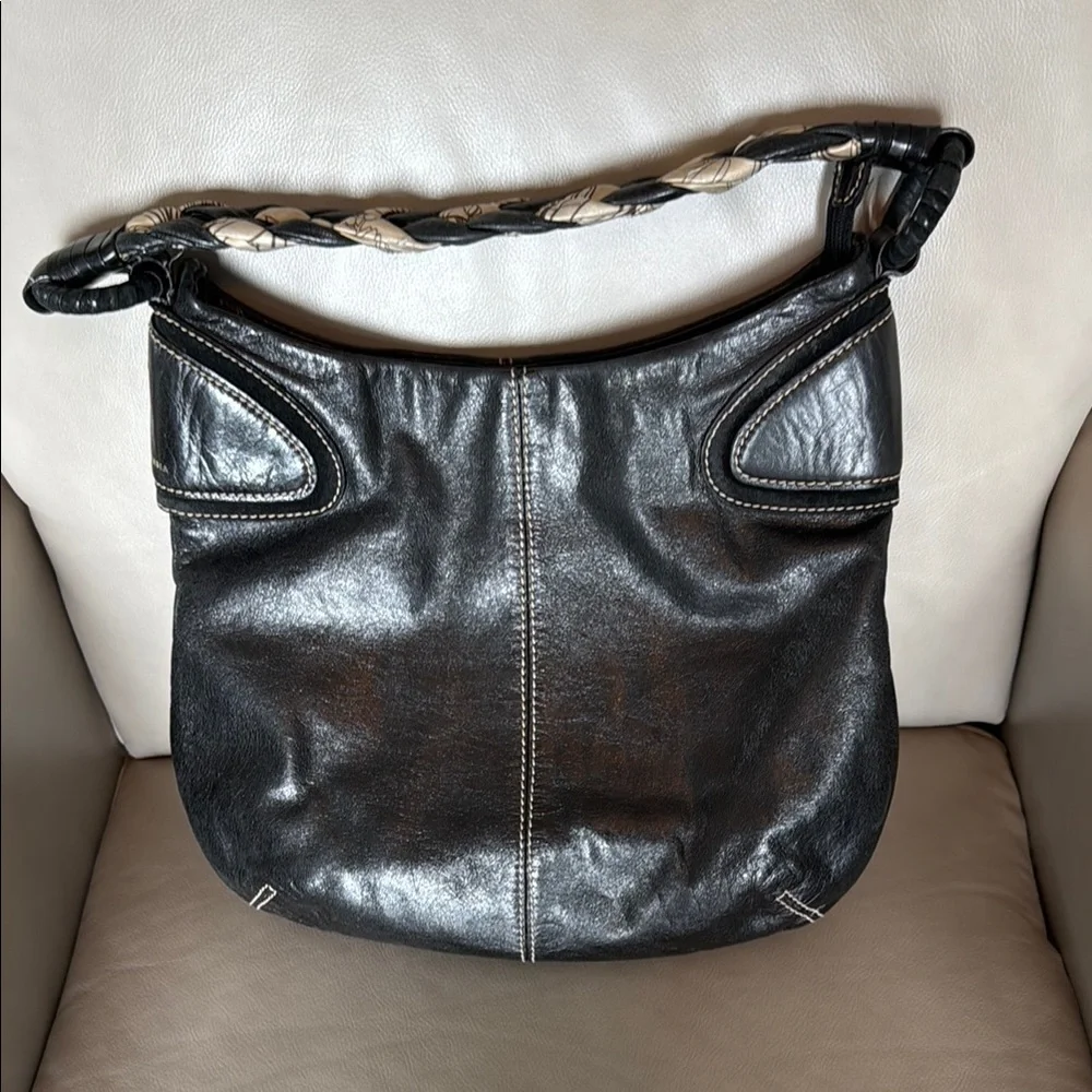 Francesco Biasia Italian Black Leather Women's Bag